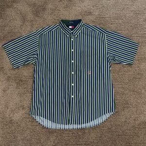 Tommy Hilfiger Striped Short Sleeve Button Up Shirt